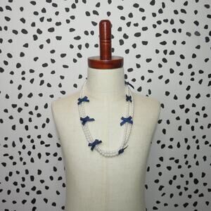 Carter’s Faux Pearl Bow Double Strand Necklace